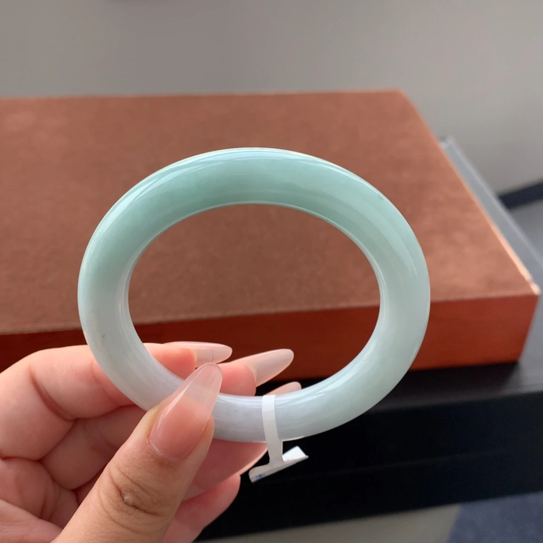 翡翠手镯未镶嵌1 55蓝调胖圆