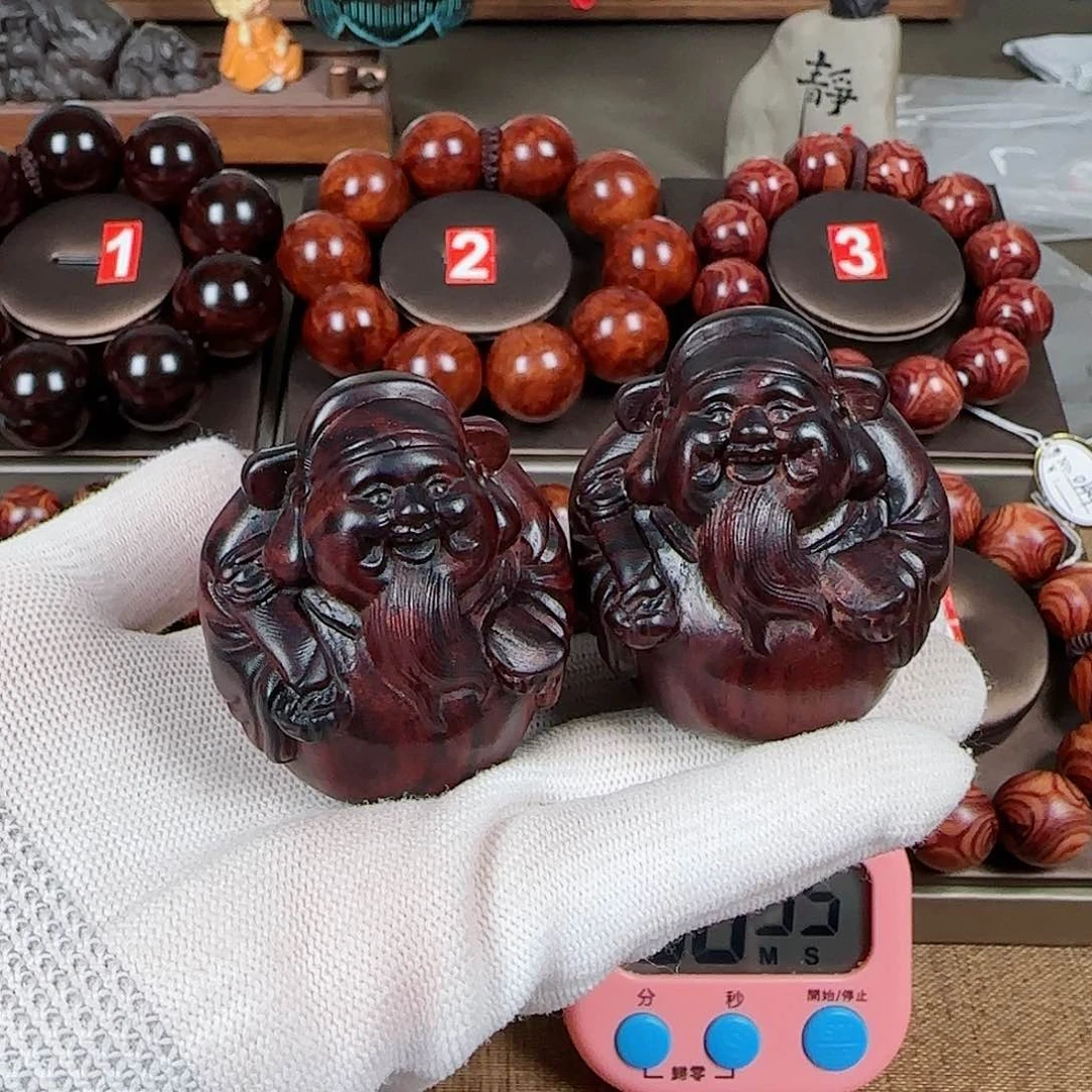 黄花梨/降香黄檀财神手把件摆件