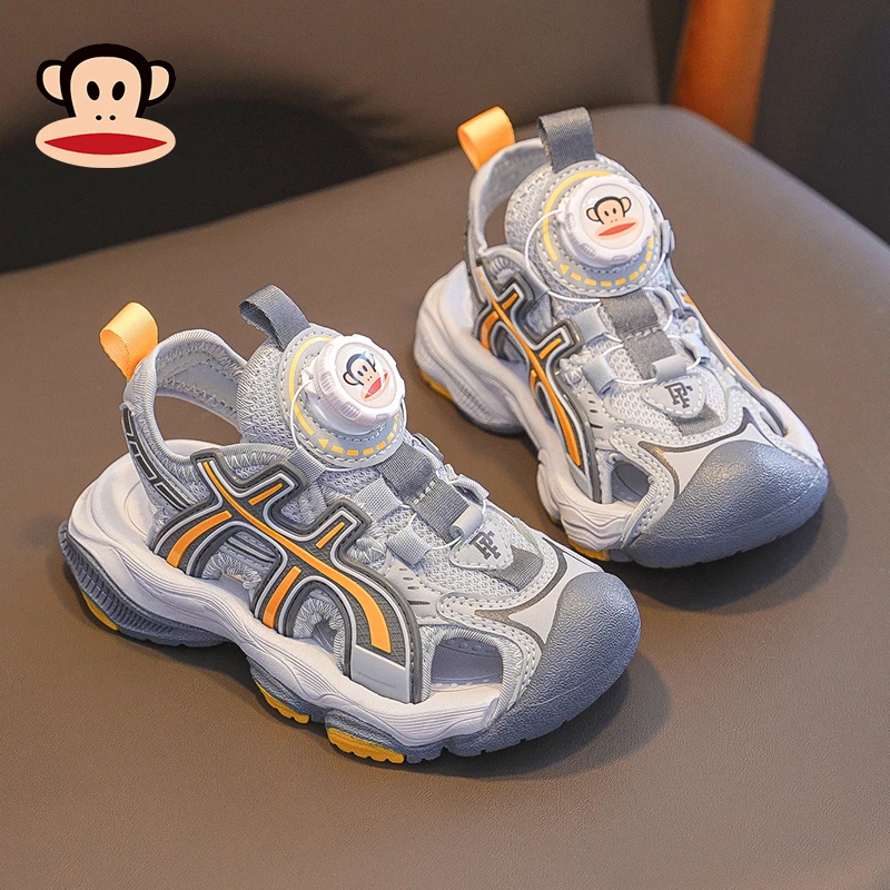 大嘴猴儿童凉鞋男童鞋6-12岁潮款2025夏季男孩沙滩鞋包头凉鞋软底