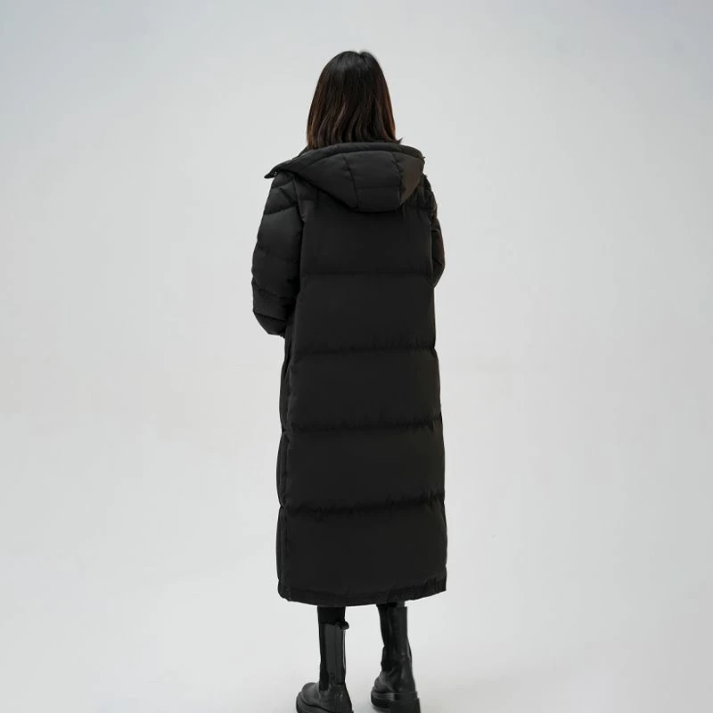 鸭鸭大师90%白鸭绒长款羽绒服气质男女2025过膝情侣新款加厚宽松