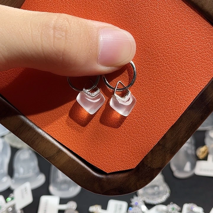 石英质玉银S925镶嵌吊坠(不含链)站**态