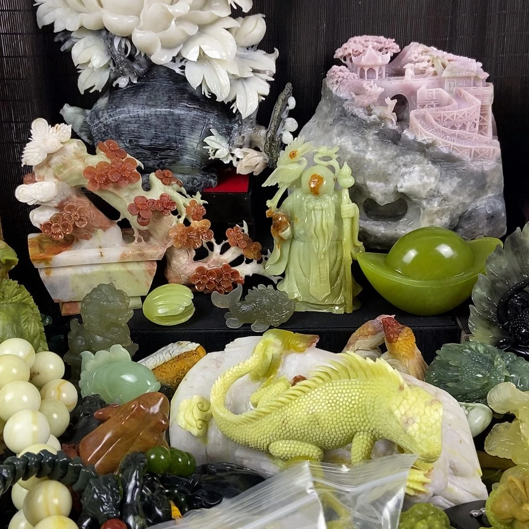 蛇纹石玉合金手把