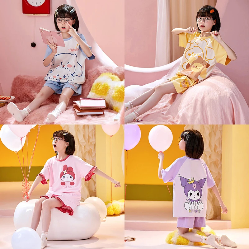 【断码捡漏】儿童睡衣夏季短袖纯棉薄款中大童小孩女童家居服套装