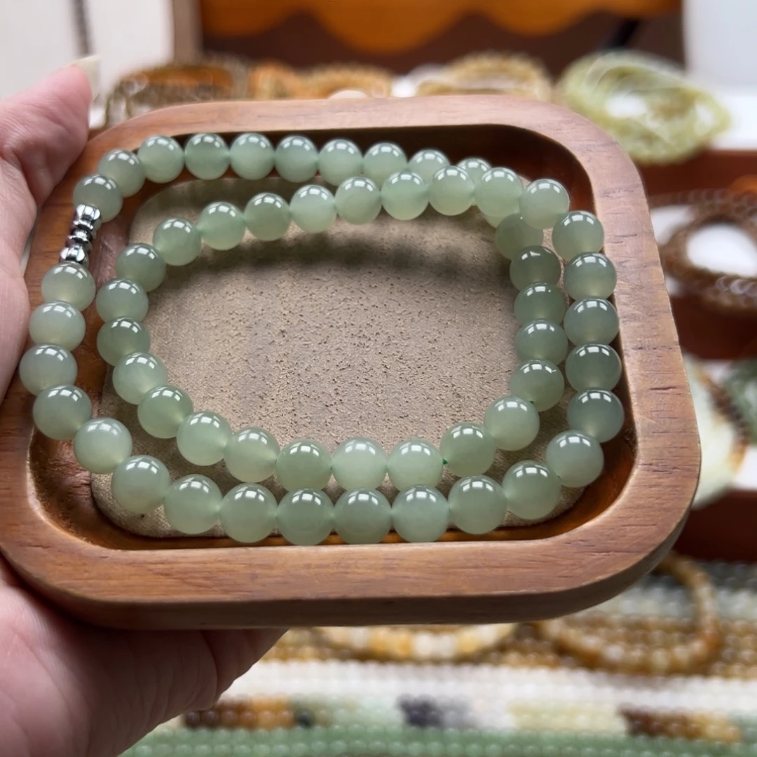 和田玉未镶嵌颈饰珠串8mm