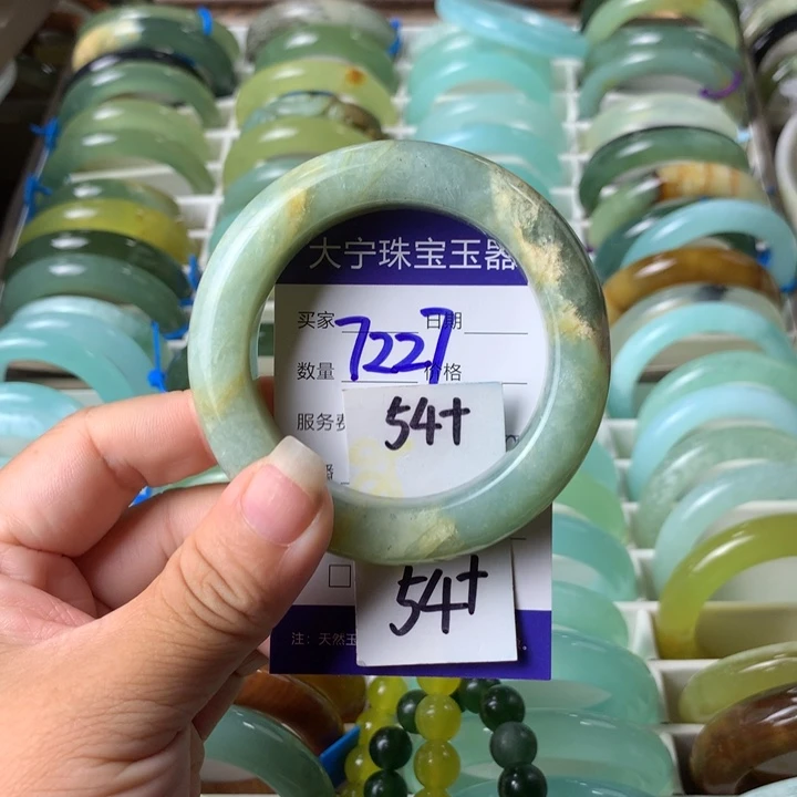 未镶嵌蛇纹石玉手镯7227