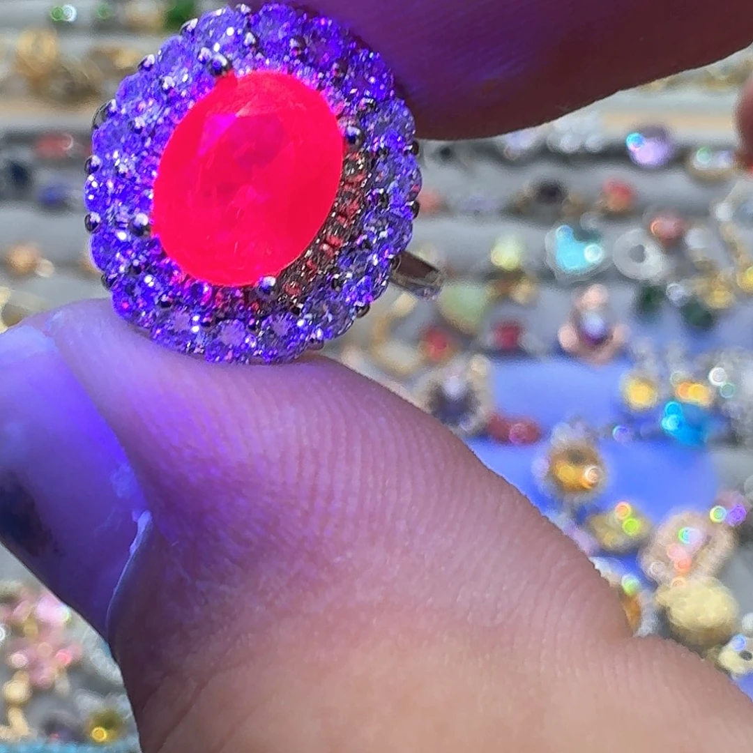 托帕石戒指银S925镶嵌