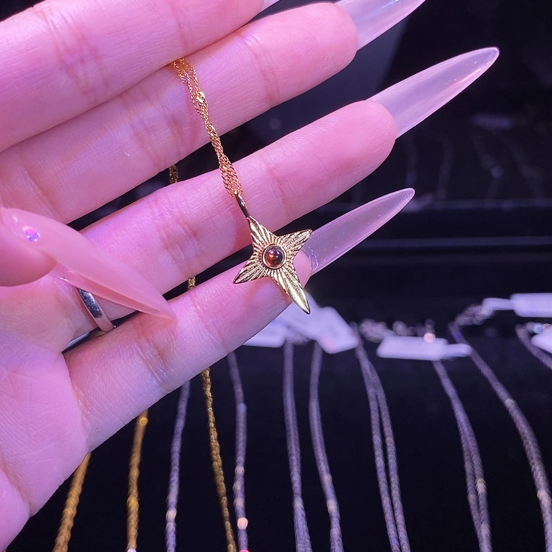 石榴石颈饰银S925镶嵌