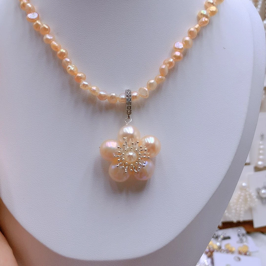 银S925镶嵌耳饰淡水珍珠