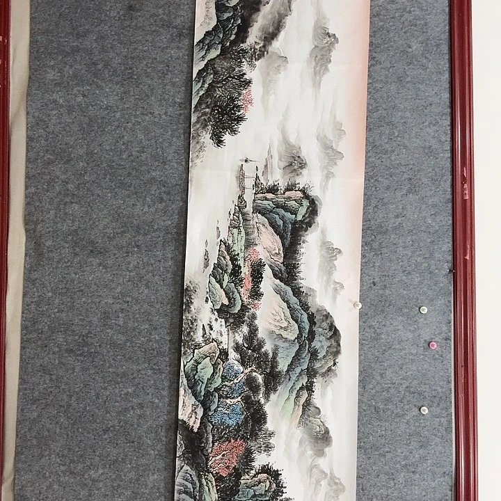 国画手绘国画云峰千里秀