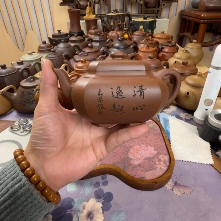 茶壶底槽青四方壶   270毫升