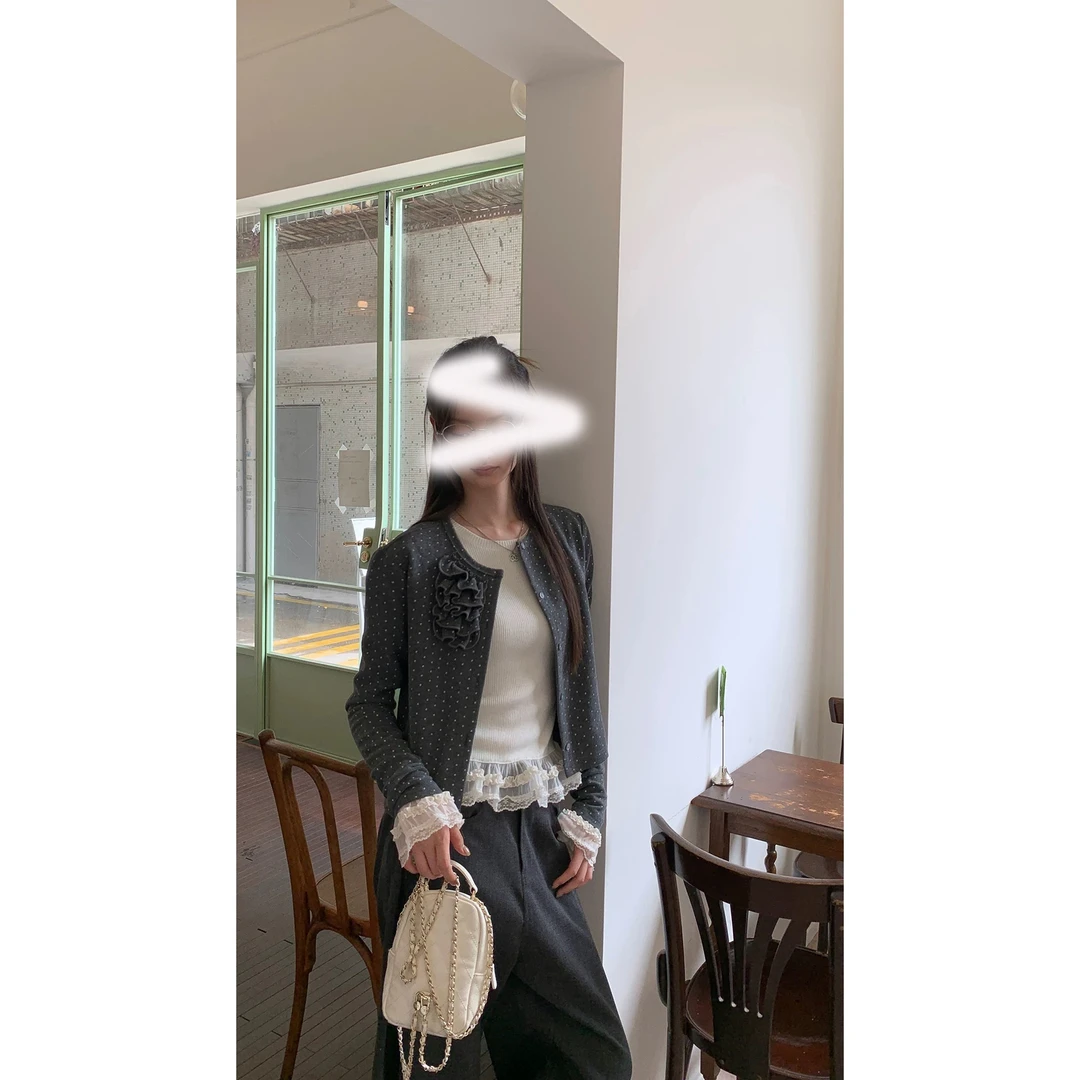 短款外套女2025新款早秋独特超好看韩系chic别致波点上衣女