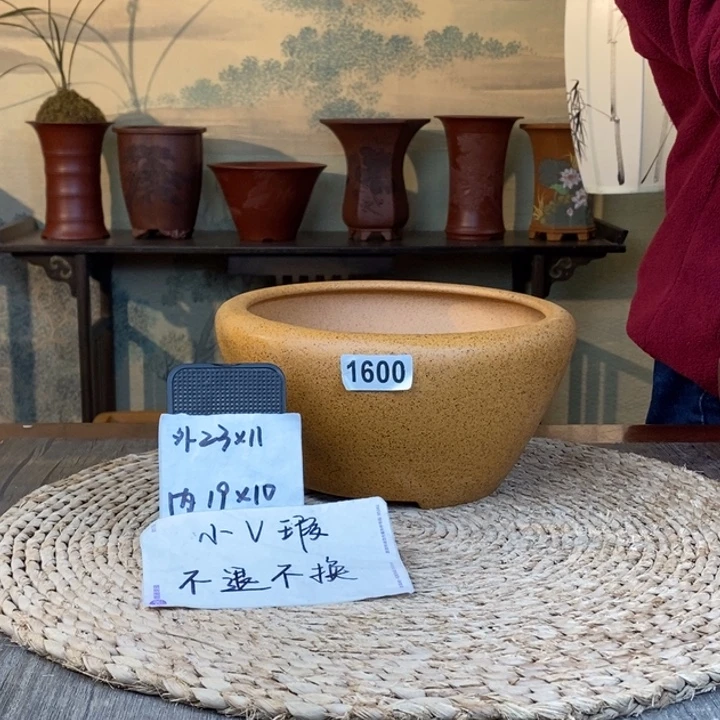 紫砂花盆  微瑕柴烧中窝口1600