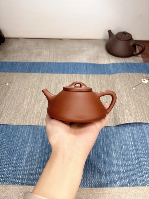 原矿紫泥半手工子冶石瓢壶