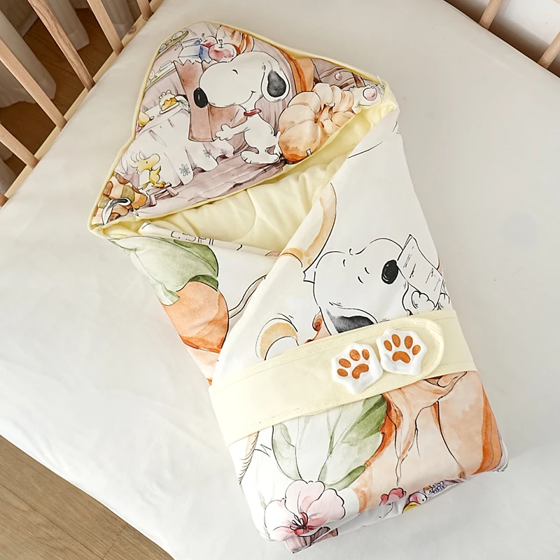 【上海CBME史努比专属链接】新生儿抱被95*95 纯棉 可拆帽 柔软透气