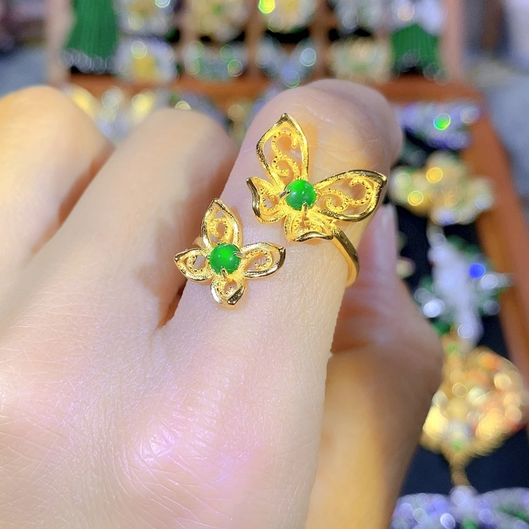 吊坠(不含链)银S925镶嵌翡翠