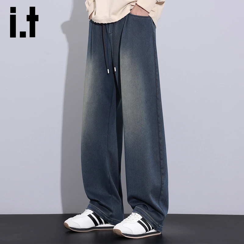 i.t:CHOCOOLATE潮牌复古牛仔裤男士2025秋冬季水洗直筒宽松阔腿裤