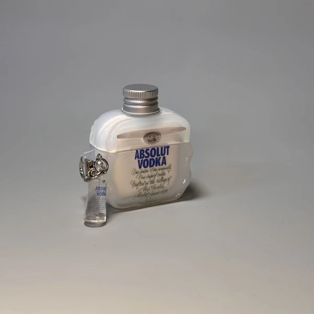 AirPods蓝牙耳机保护套适用苹果无线蓝牙创意ins立体瓶盖伏特加