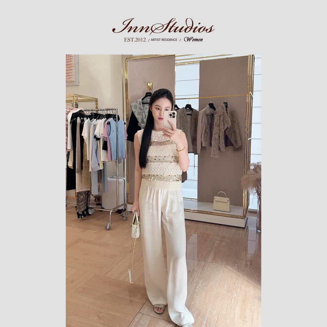 【甜心专属】Innstudios 铜氨丝质感冰感直筒休闲裤