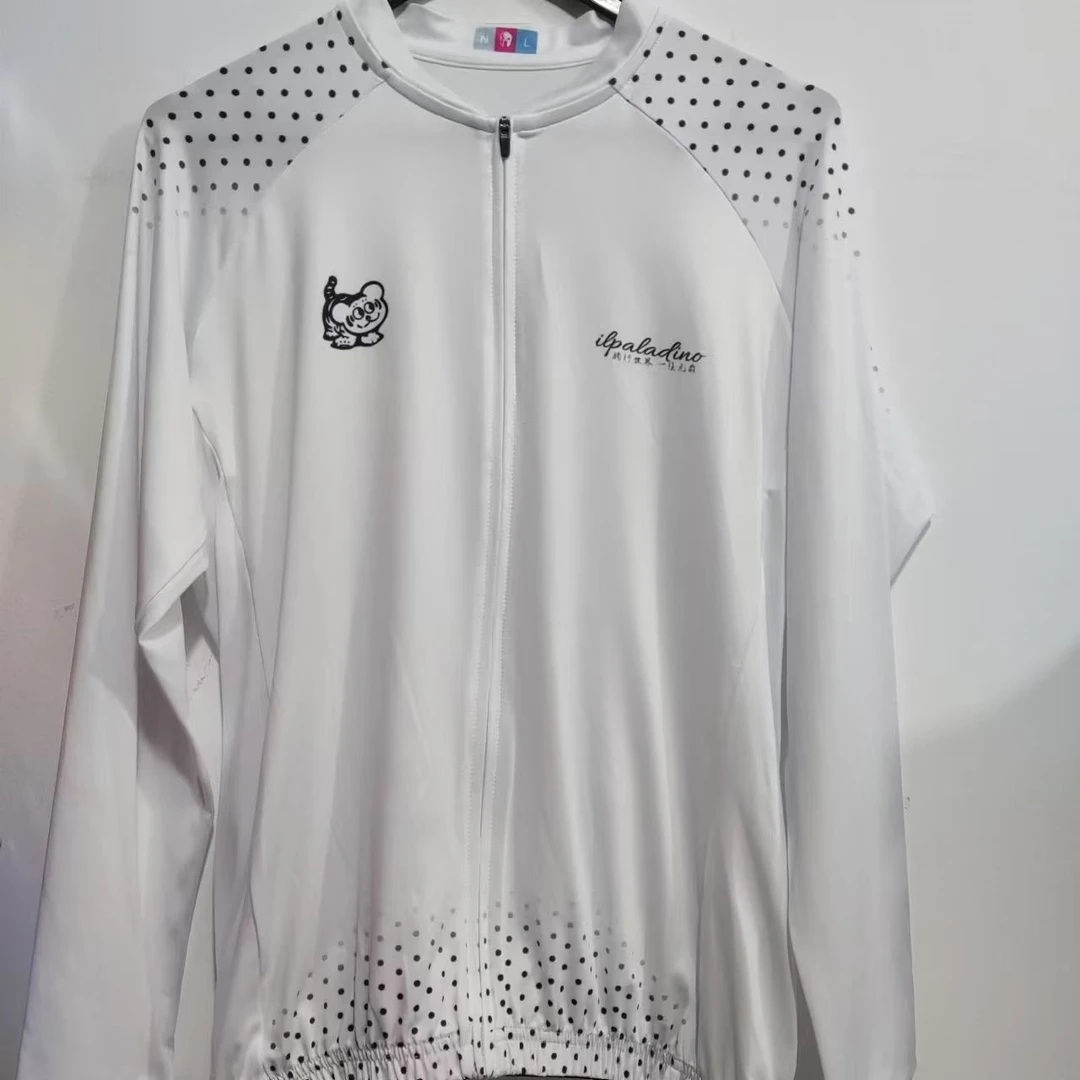 SQ 2050【白色小老虎牛奶丝长袖男士】ILPALADINO专业版骑行服高弹