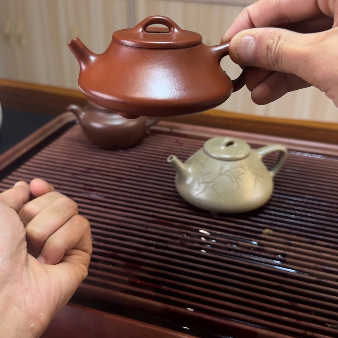 茶壶紫砂全手工，朱泥
