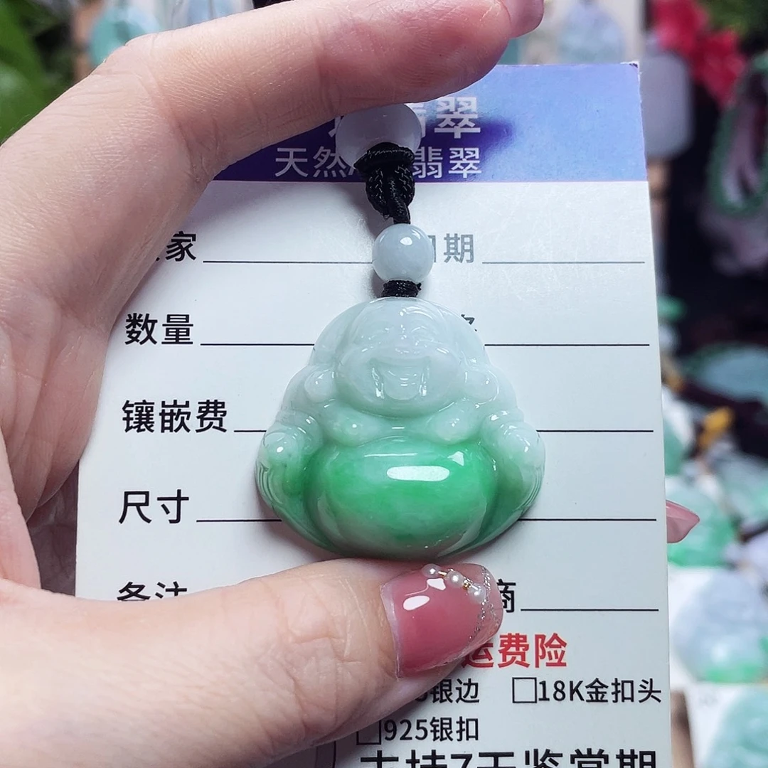翡翠未镶嵌颈饰佛公32