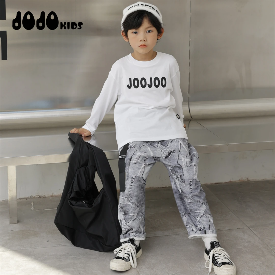JOOJOO童装春季新款男童长袖T恤儿童宽松柔软透气打底14112083