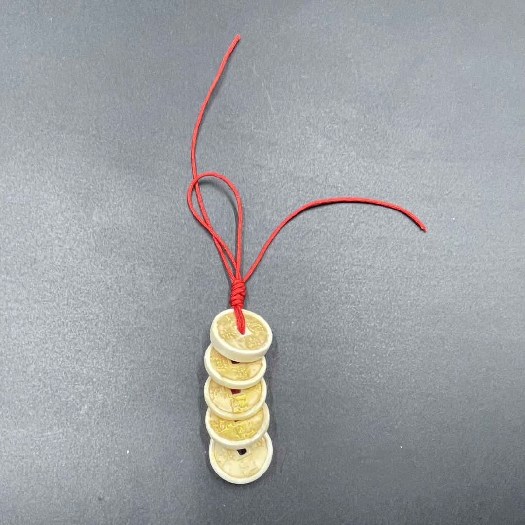 【假一赔四】保真天然猛犸牙 五帝钱挂件 货号6287