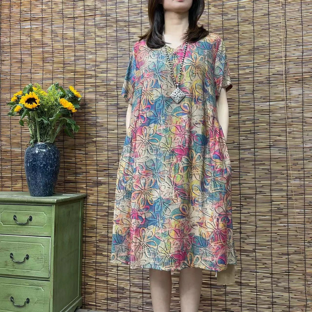 177夏季新款遮肉显瘦洋气减龄连衣裙