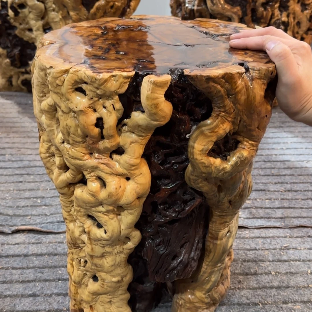 低***天龙纹鸡心枣木手工艺品