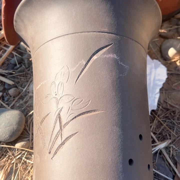 红陶紫砂兰花盆微瑕