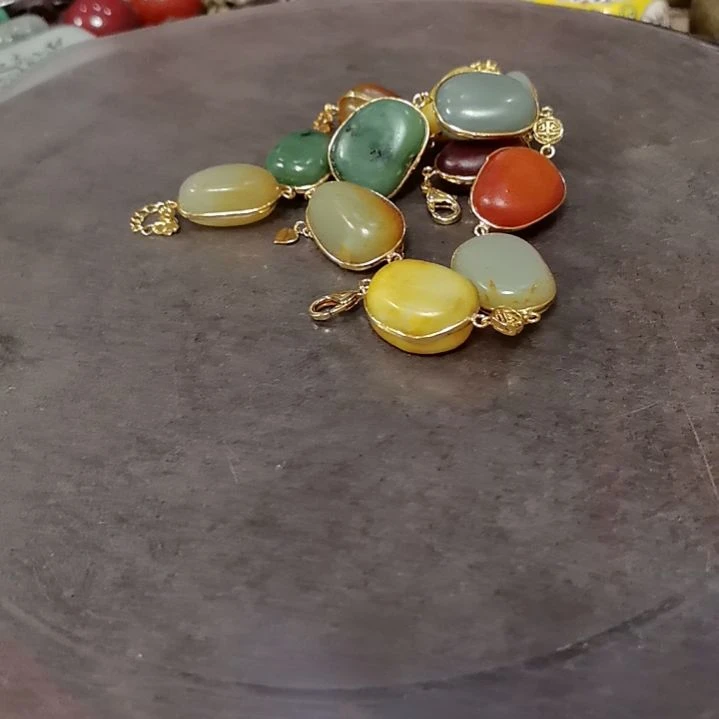 是***客合金手链玛瑙/玉髓精品玛瑙散珠链接