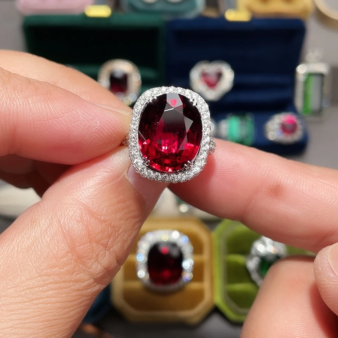 碧玺戒指18K金镶嵌9.05ct