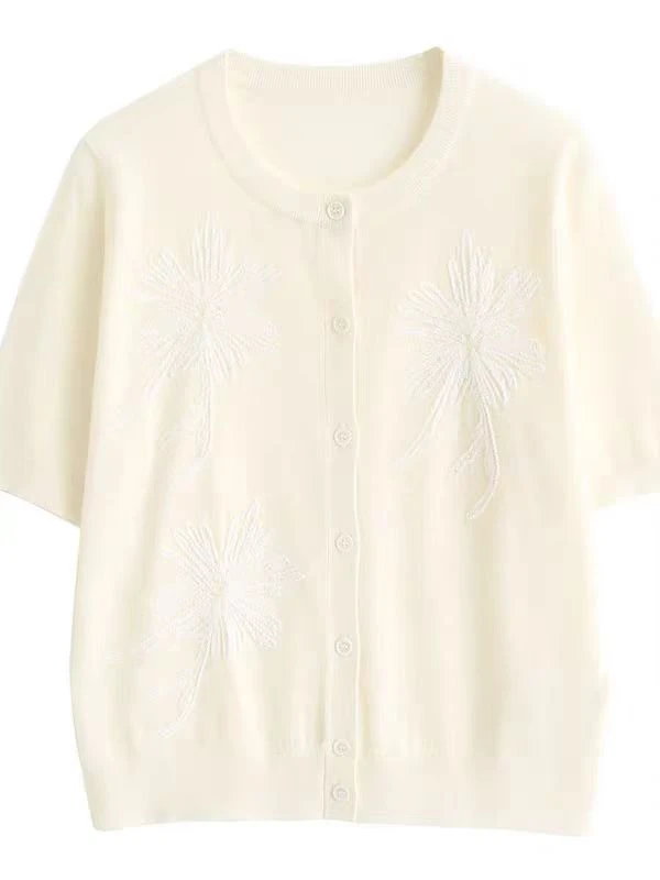 【Bc】宽松显瘦百搭绣花针织衫开衫-BC16152