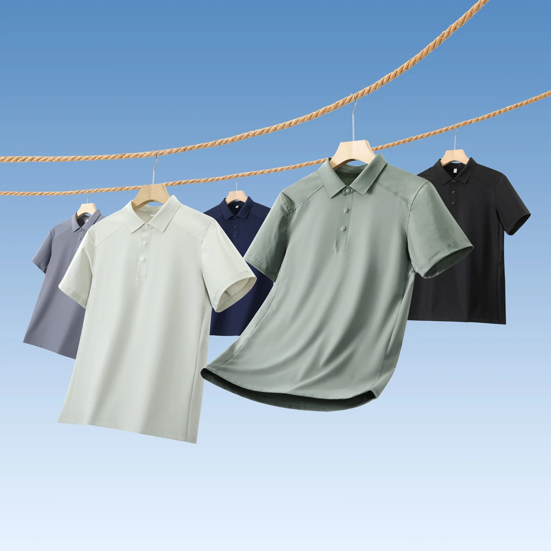 25ss黑科技透气抗菌防晒夏款男士商务休闲纯色百搭POLO衫短袖8223