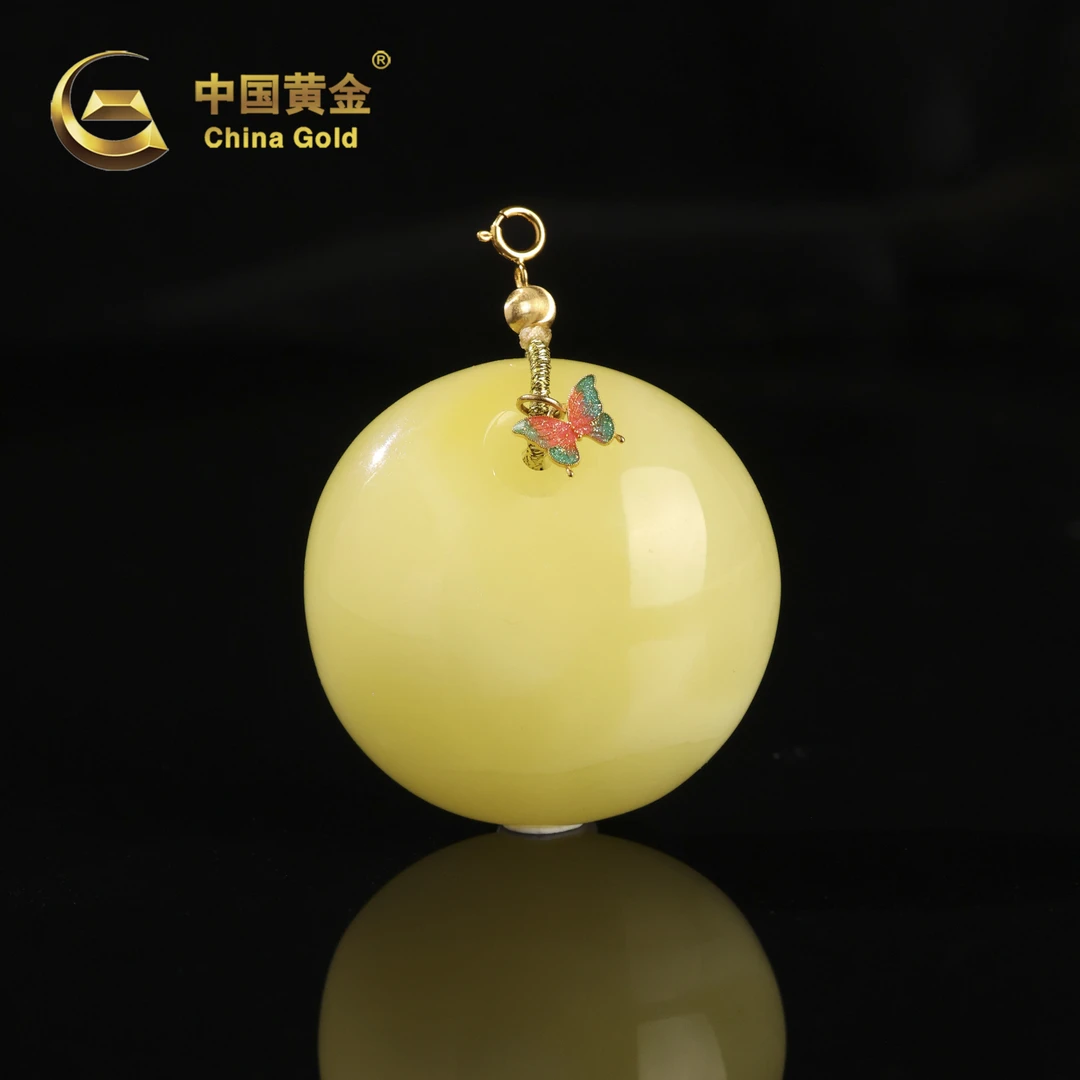 【中国黄金】云舒 | 蜜蜡*吊坠*18k金镶嵌-D7596-Y