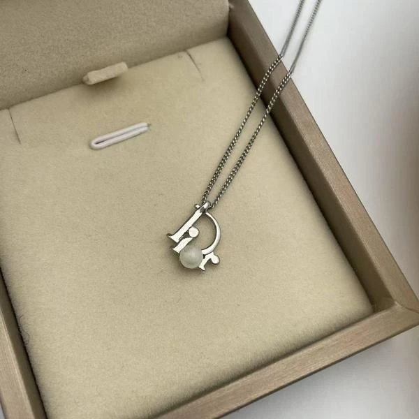 大吉中古/Dior迪奥银色字母珍珠项链