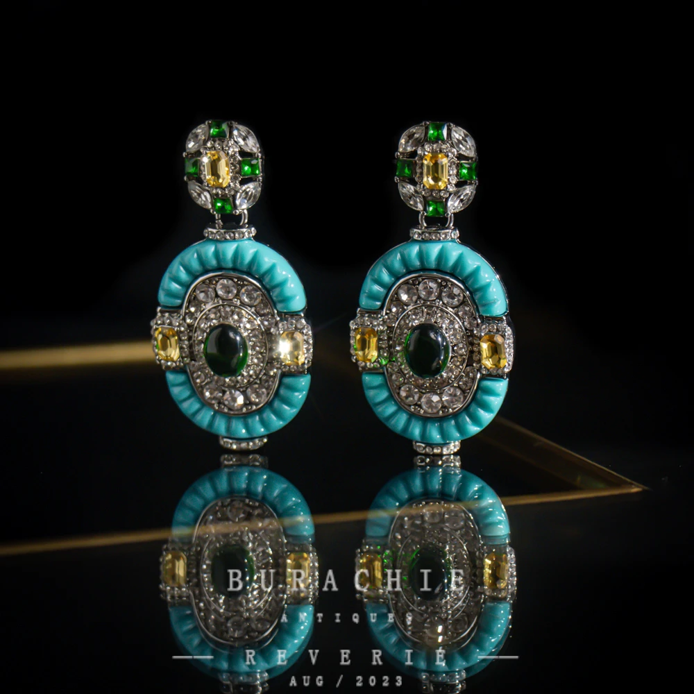 铜合金仿水晶耳饰 【9615】周年珍藏英｜经典原标克拉款CrownFrett