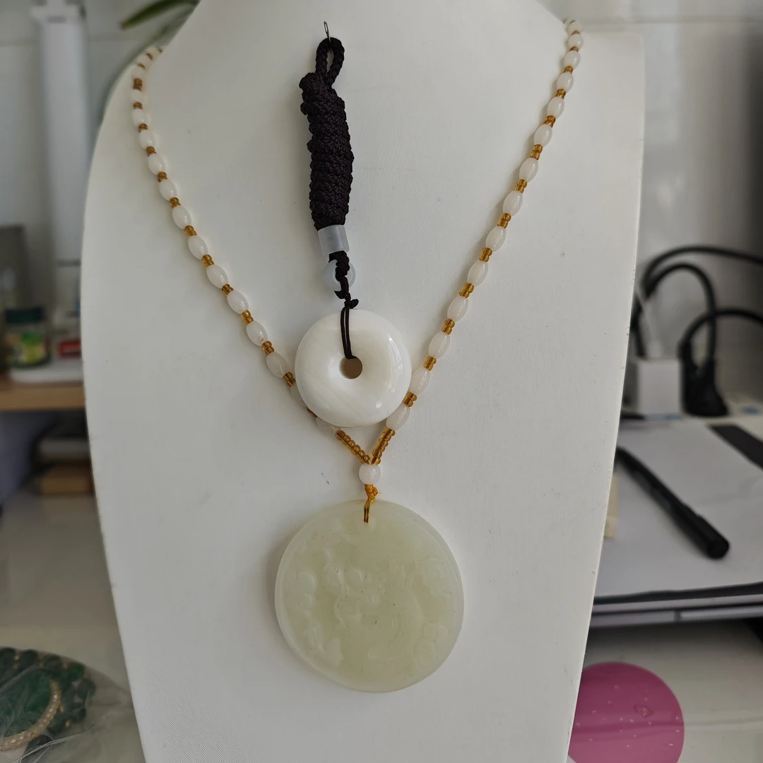 两条毛衣链组合套装石英岩玉的手工时尚百搭