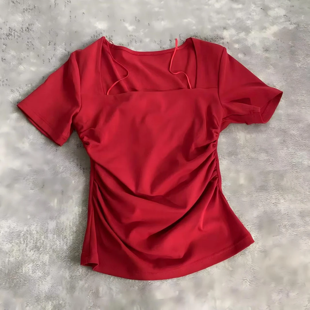 infobyfive2025夏季新款收腰小蛮腰假两件T恤吊带背心NF0505089