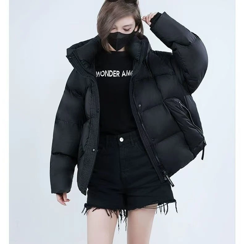 新款石墨烯羽绒服女短款连帽加厚保暖冬季外套8870