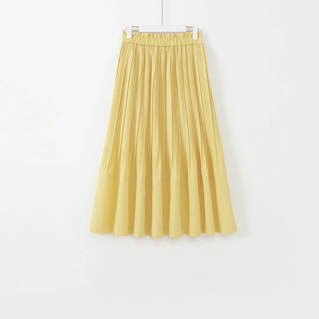 几里与麻【黄亦玫】百搭纯色明亮气质半裙 裙长86 2022041