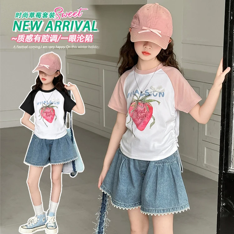 吸汗夏季女透气速干短袖圆领T恤外穿百搭套装夏装韩版女童夏装