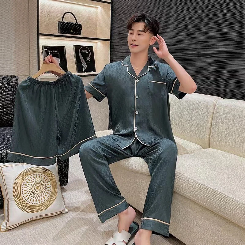 睡衣2025新款【男士睡衣】睡衣男大G男士冰丝睡衣夏短袖长裤男士家