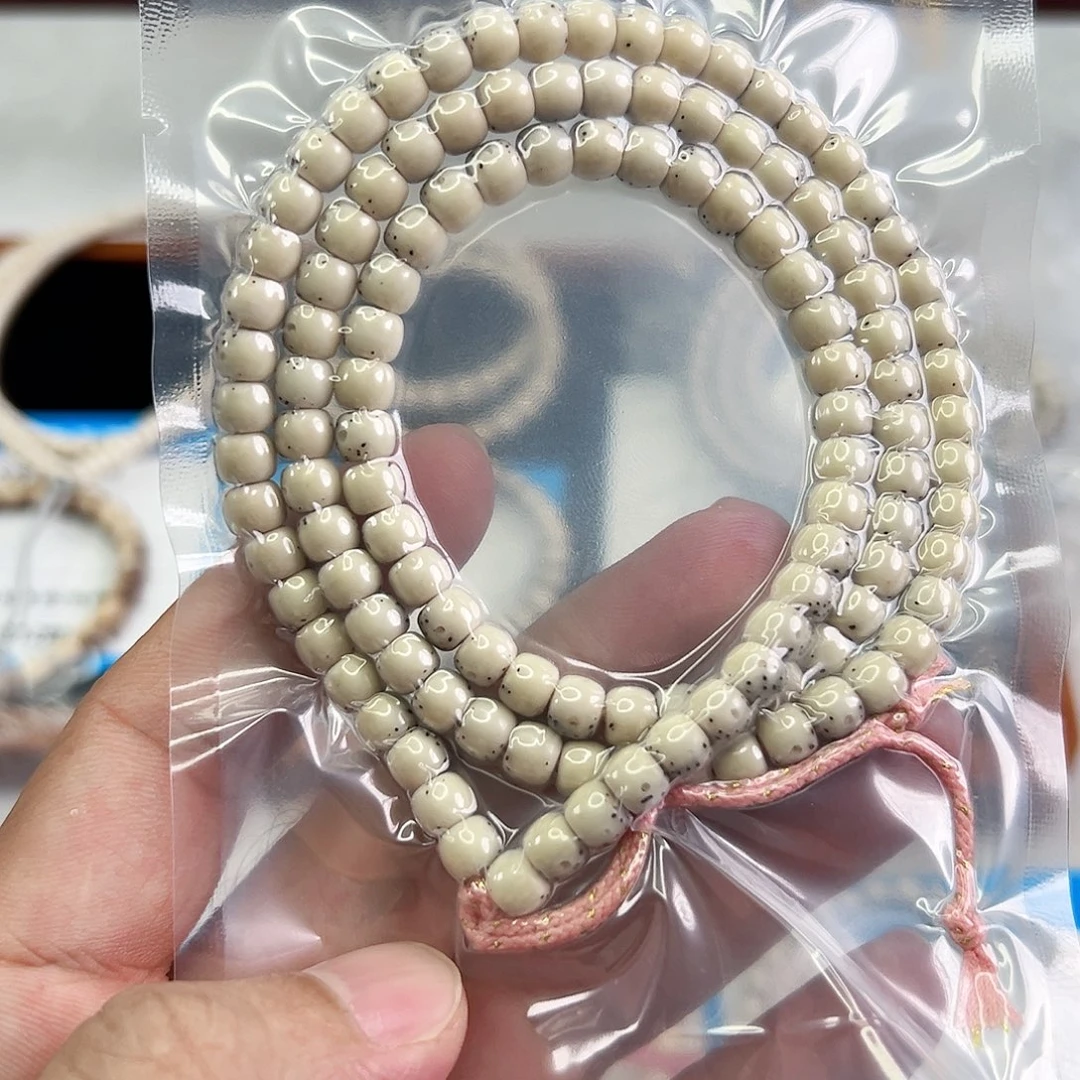手串星月菩提6*5绿背大留白