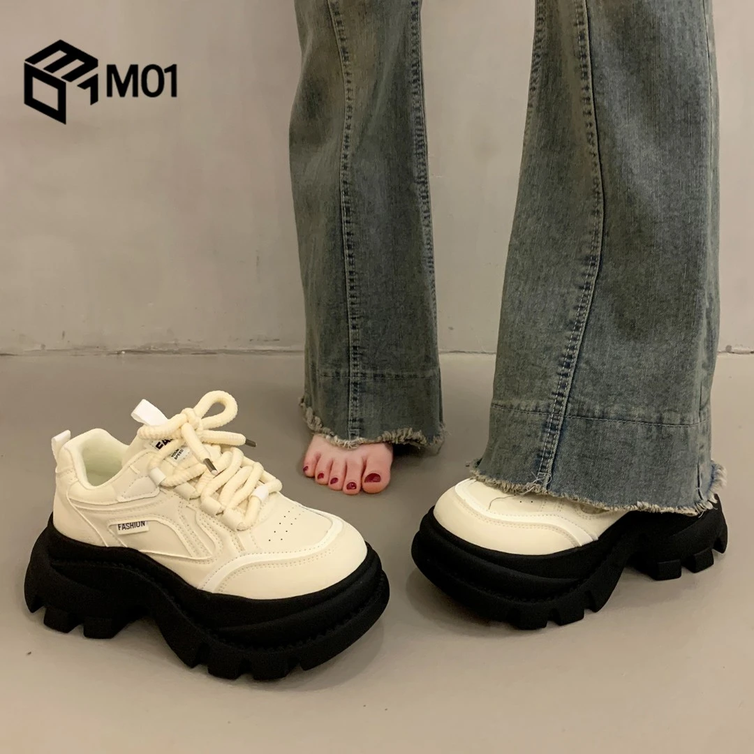 M01松糕厚底老爹鞋女小个子增高超火新款爆款秋冬百搭运动休闲鞋