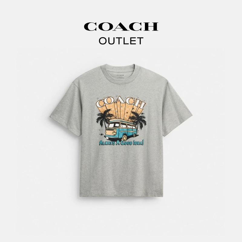 COACH/蔻驰奥莱 棉质小货车图案T恤
