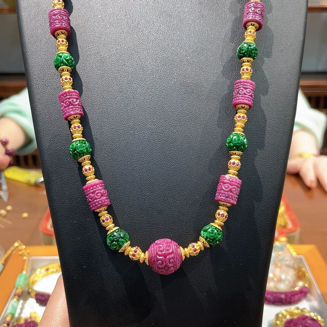 锦纶非金属吊坠项链红宝