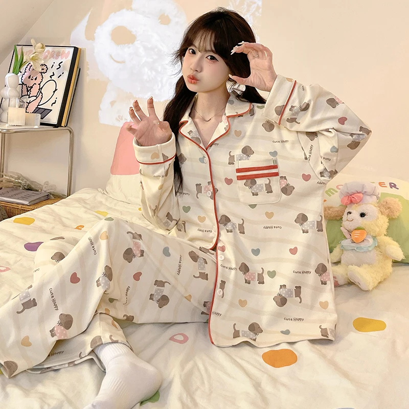 秋冬季宽松舒适家居服2024年德绒新款时尚休闲可出门款睡衣两件套