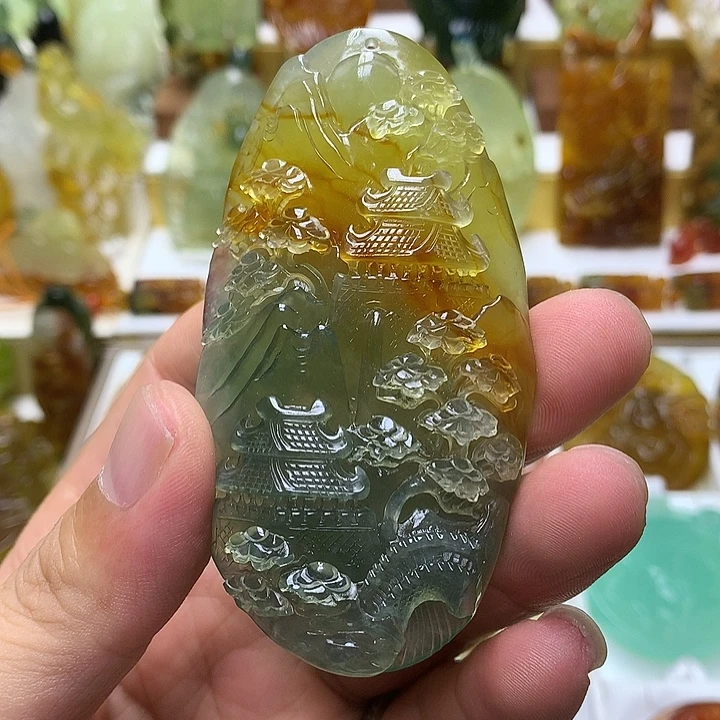深***思蛇纹石玉未镶嵌珠宝半成品