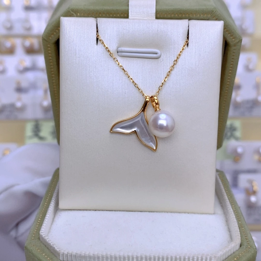 海水珍珠18K金镶嵌套链